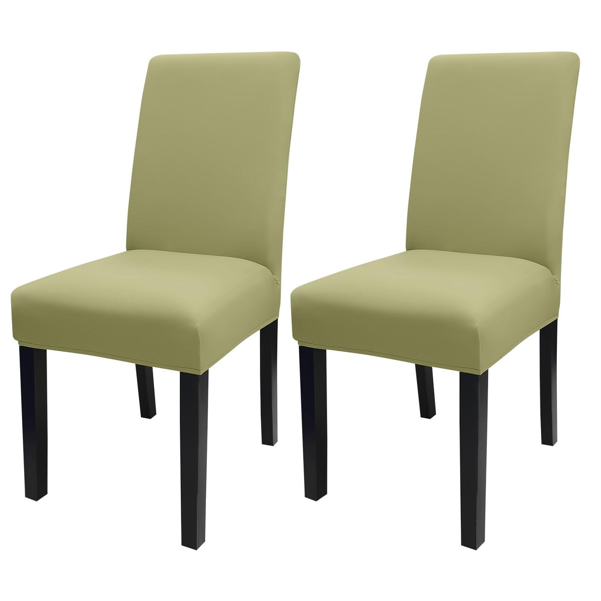 Jqinhome Sage Green Chair Covers For Dining Room Set Of 2, High Stretch Removable Washable Parsons Chair Slipcover For Home Party Hotel Wedding Ceremony (2Pcs,Sage Green)
