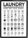 Nufar Laundry Symbols Guide Laundry Room Tin Sign Metal Wall Art Iron Painting for Indoor Outdoor Home Decor Room Door Accessori
