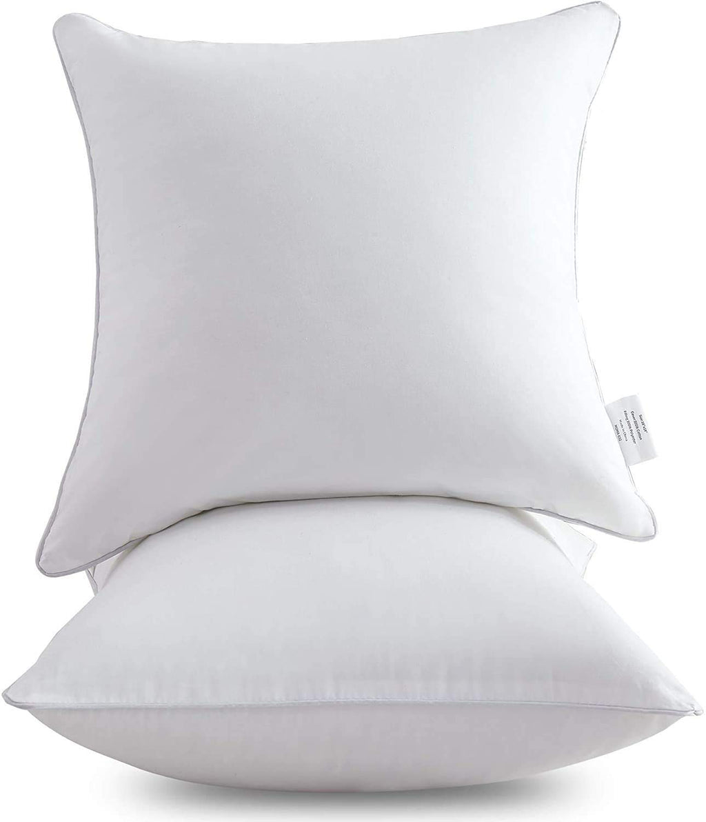 Leeden 24 X 24 Pillow Inserts (Set Of 2) - Throw Pillow Inserts With 100% Cotton Cover - 24 Inch Square Interior Sofa Pillow Ins