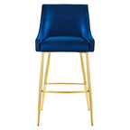 Modway Discern Performance Velvet Bar Stool With Navy Finish Eei-5473-Nav