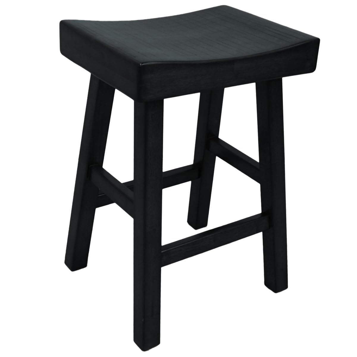 HomeRoots 516166 25 in. Black Backless Counter Height Bar Chair with Footrest