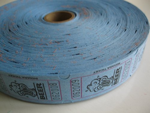 2000 Blue Beer Single Roll Consecutively Numbered Raffle Tickets