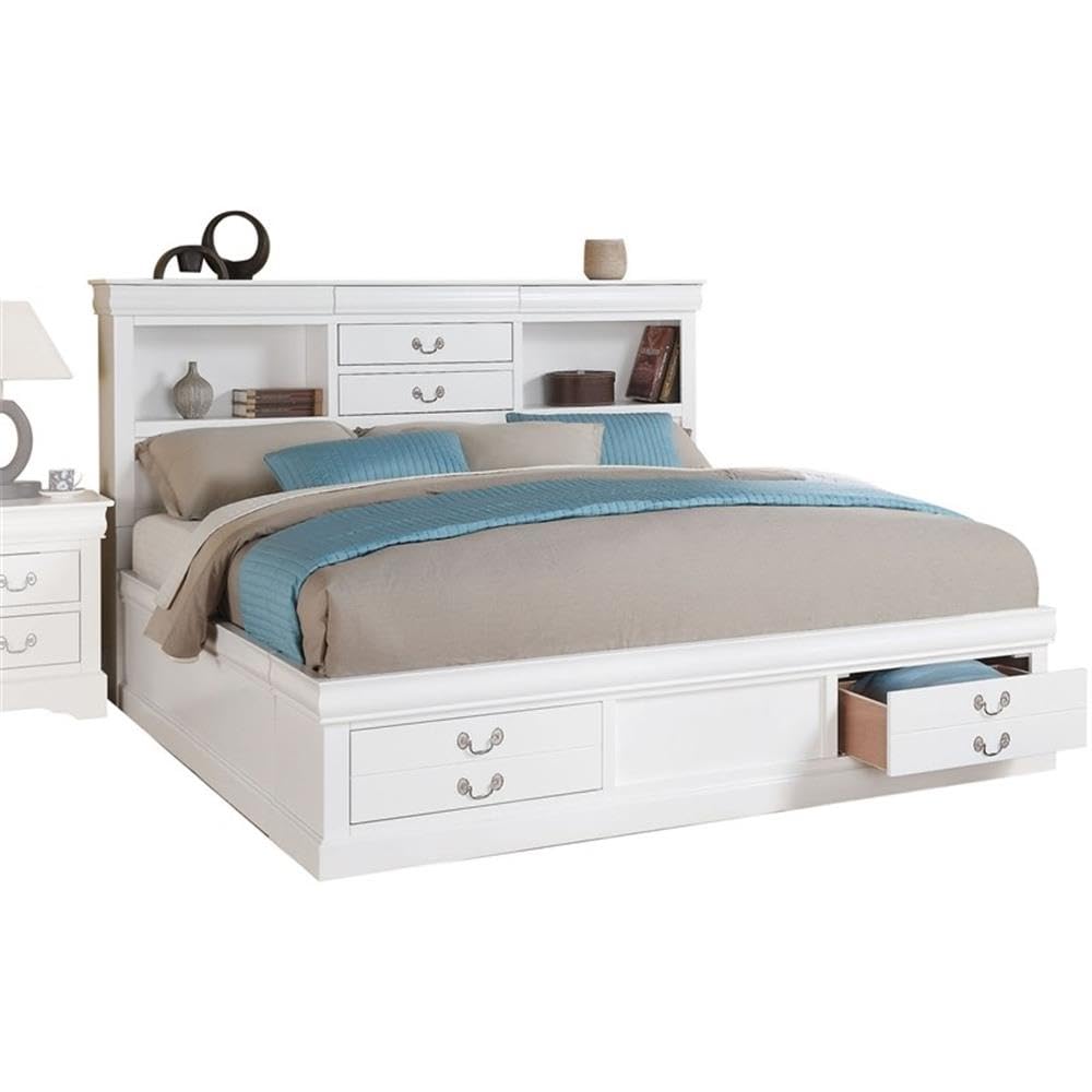 Acme Louis Philippe III Queen Bed in White