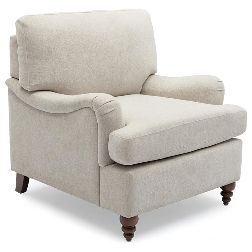 Comfort Pointe Clarendon Sea Oat Beige Polyester Fabric Upholstered Transitional Arm Chair