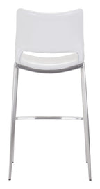 Ace Bar Chair (Set of 2) White & Silver
