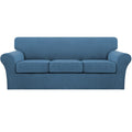 4 Piece Sofa Covers For 3 Cushion Couch Sofa Slipcover Soft Couch Cover For Dogs-Washable Sofa Furniture Covers With 3 Individual Cushion Covers, Feature Jacquard Fabric (3 Cushion Sofa, Dusty Blue)
