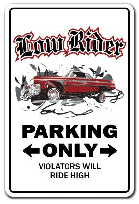 Lowrider Sign | Indoor/Outdoor | Funny Home D  Cor For Garages, Living Rooms, Bedroom, Offices | Signmission Low Rider Rims Car