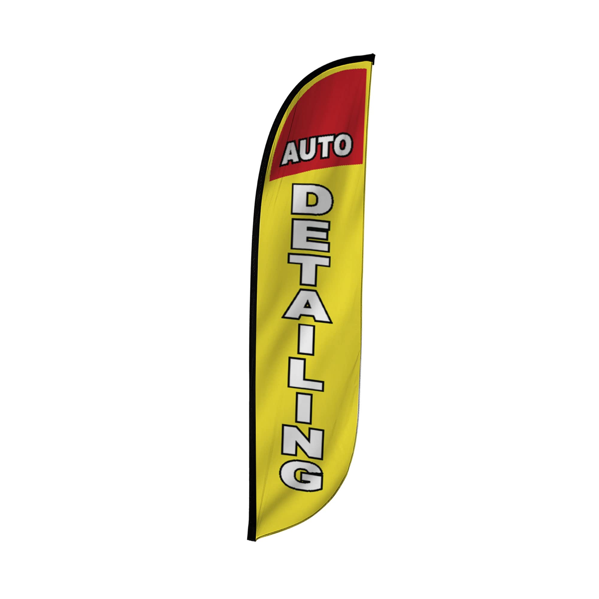 Lookourway Feather Flag - 12Ft Tall Advertising Flag Banner For Business And Events Promotion - Flag Only - Auto Detailing (10M1