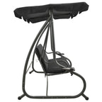 vidaXL Swing Bench, Outdoor Swing Chair with Adjustable Canopy, Hanging Daybed, Outdoor Swing Seat for Balcony Porch, Modern, Anthracite Steel