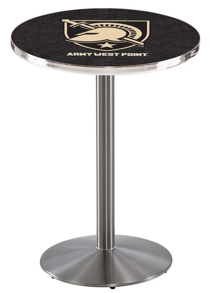 Holland Bar Stool Co. L214-36&quot; Stainless Steel US Military Academy (Army) Pub Table with 36&quot; Dia. top