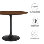 Modway Lippa Round 36" Wood Grain Mid-Century Modern Dining Table In Black Walnut