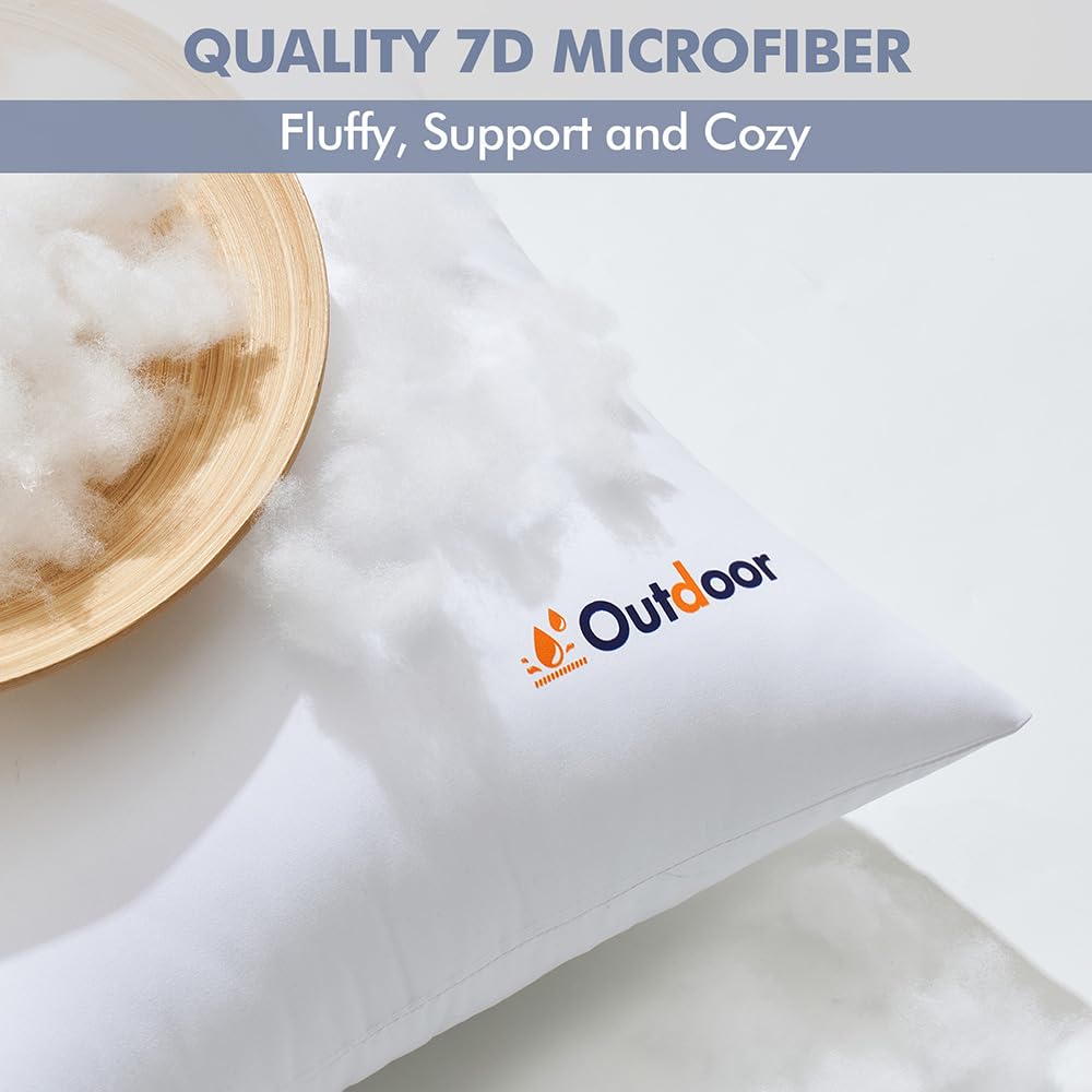 Miulee Pack Of 2 12X20 Outdoor Waterproof Throw Pillow Inserts, Decorative Water-Resistant Pillow Cushion For Patio Garden