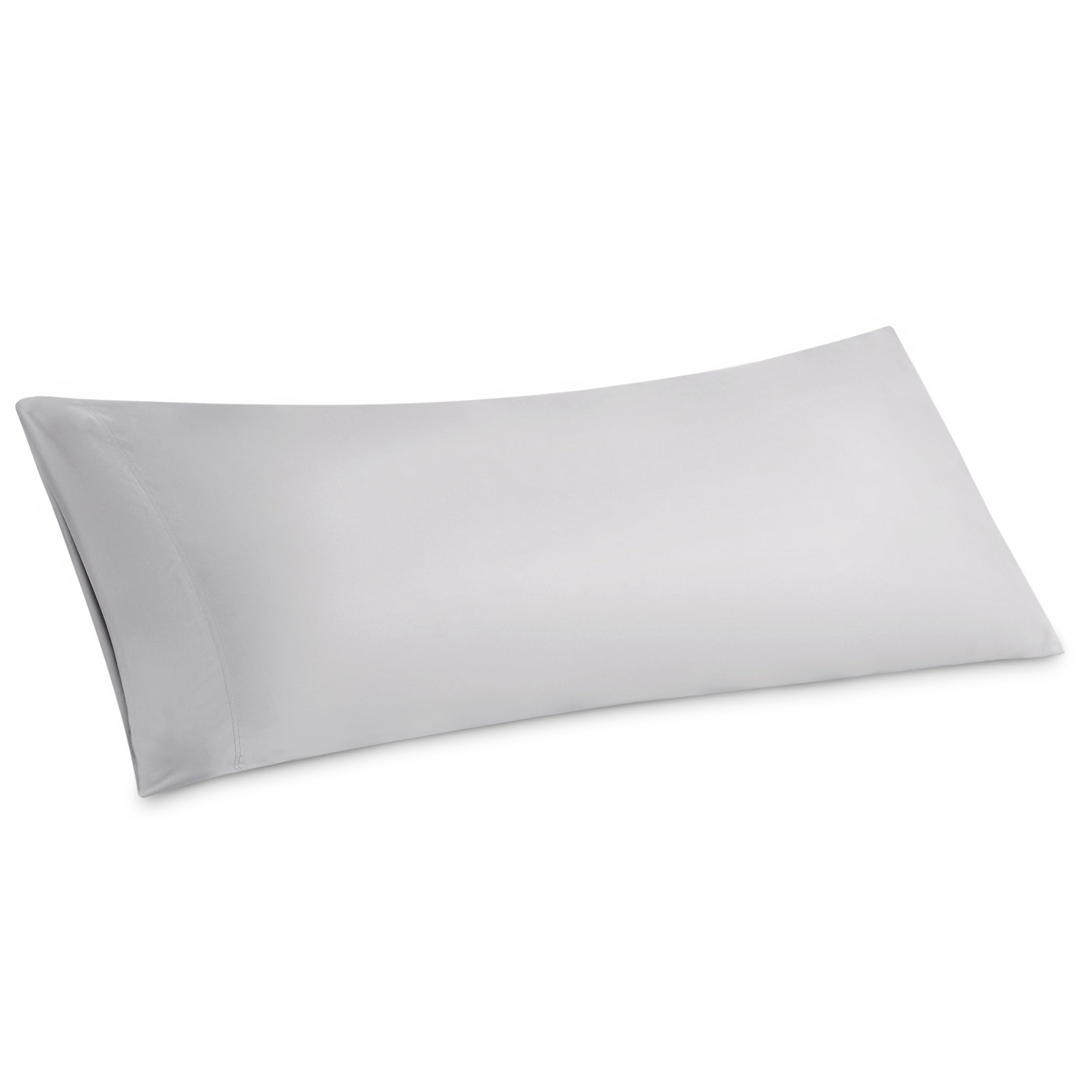Bedsure Body Pillow Cover - Light Grey Long Cooling Pillow Cases, 100% Rayon Derived From Bamboo, Soft & Breathable Body Pillowcase With Envelope Closure, Gifts For Women Or Men, 1 Pack, 20X54 Inches