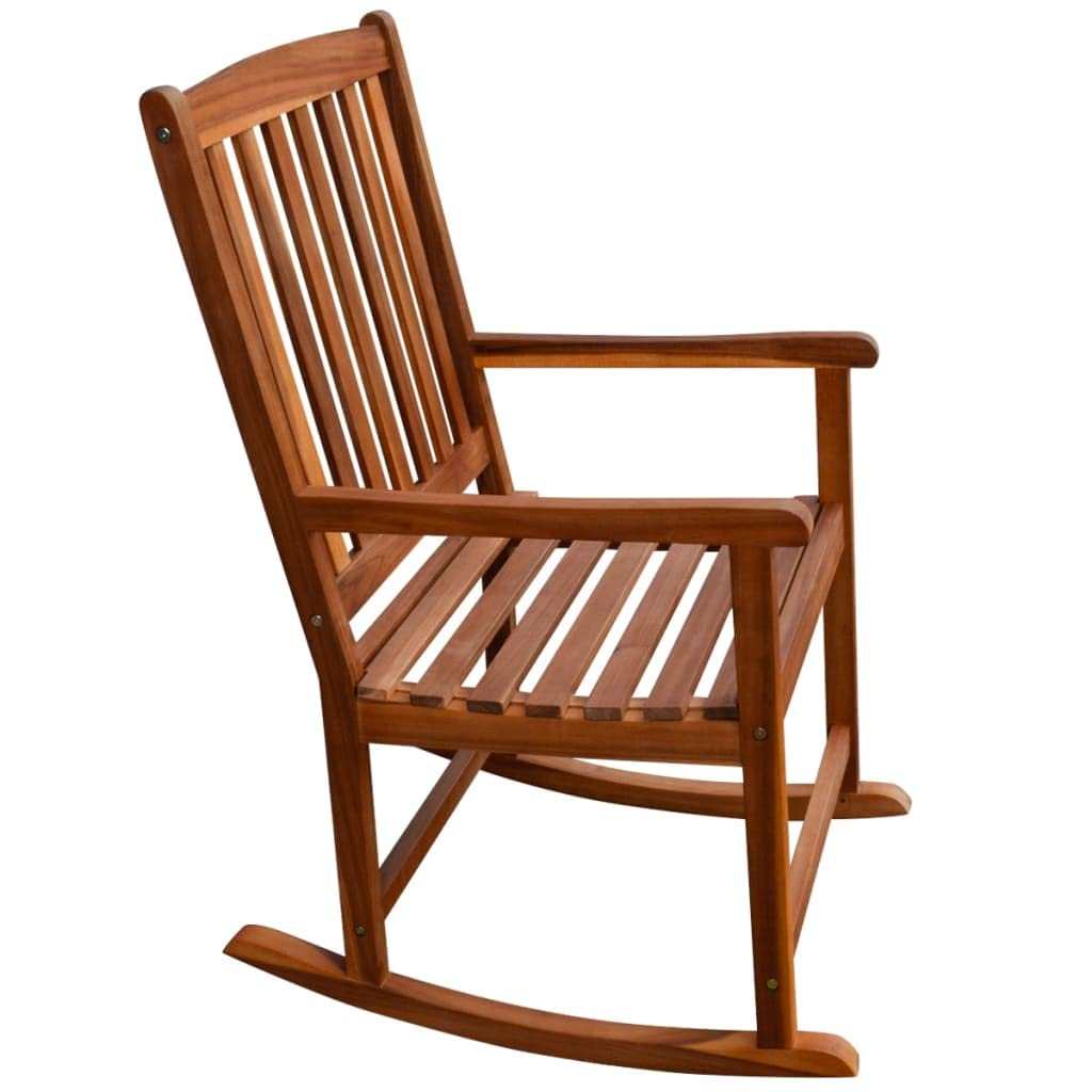 vidaXL Solid Acacia Wood Rocking Chair - Thumbnail 2