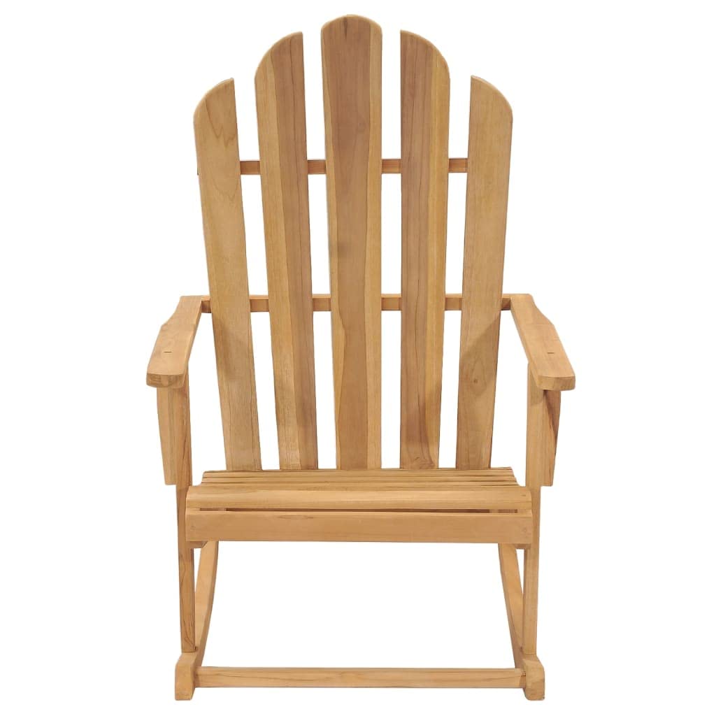 vidaXL Adirondack Rocking Chairs Set of 2 – Solid Teak Wood, Sturdy & Durable – Ideal for Patio, Garden, Outdoor Seating Experience