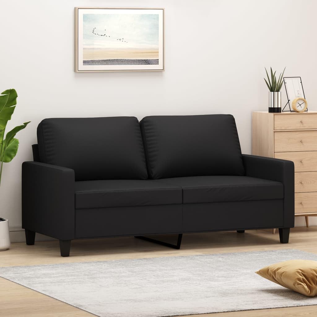 vidaXL - Black Faux Leather Sofa Chair - Modern Design with Comfortable Padding and Sturdy Frame - Perfect for Home or Office Use