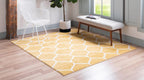Unique Loom Trellis Frieze Collection Area Rug - Rounded (3' Square, Yellow/ Ivory)