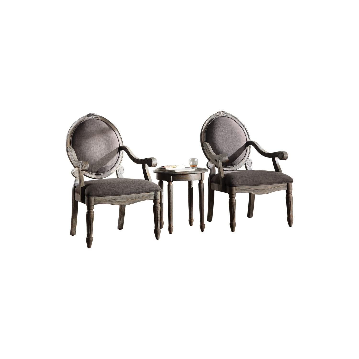 Best Master Furniture Jenni Traditional Living Room Accent Chair & Table Set 25&quot; X 23&quot; X 39&quot;