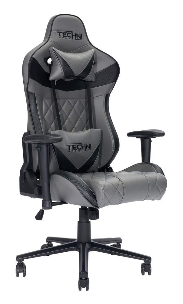 Techni Sport Polyurethane and Steel Frame XL-Ergonomic Gaming Chair in Gray