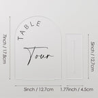 Jinmury Frosted Arch Wedding Table Numbers 1-15 With Stands, 5X7 Inch Frosted Arch Acrylic Sign With Black Letters, Frosted Arch