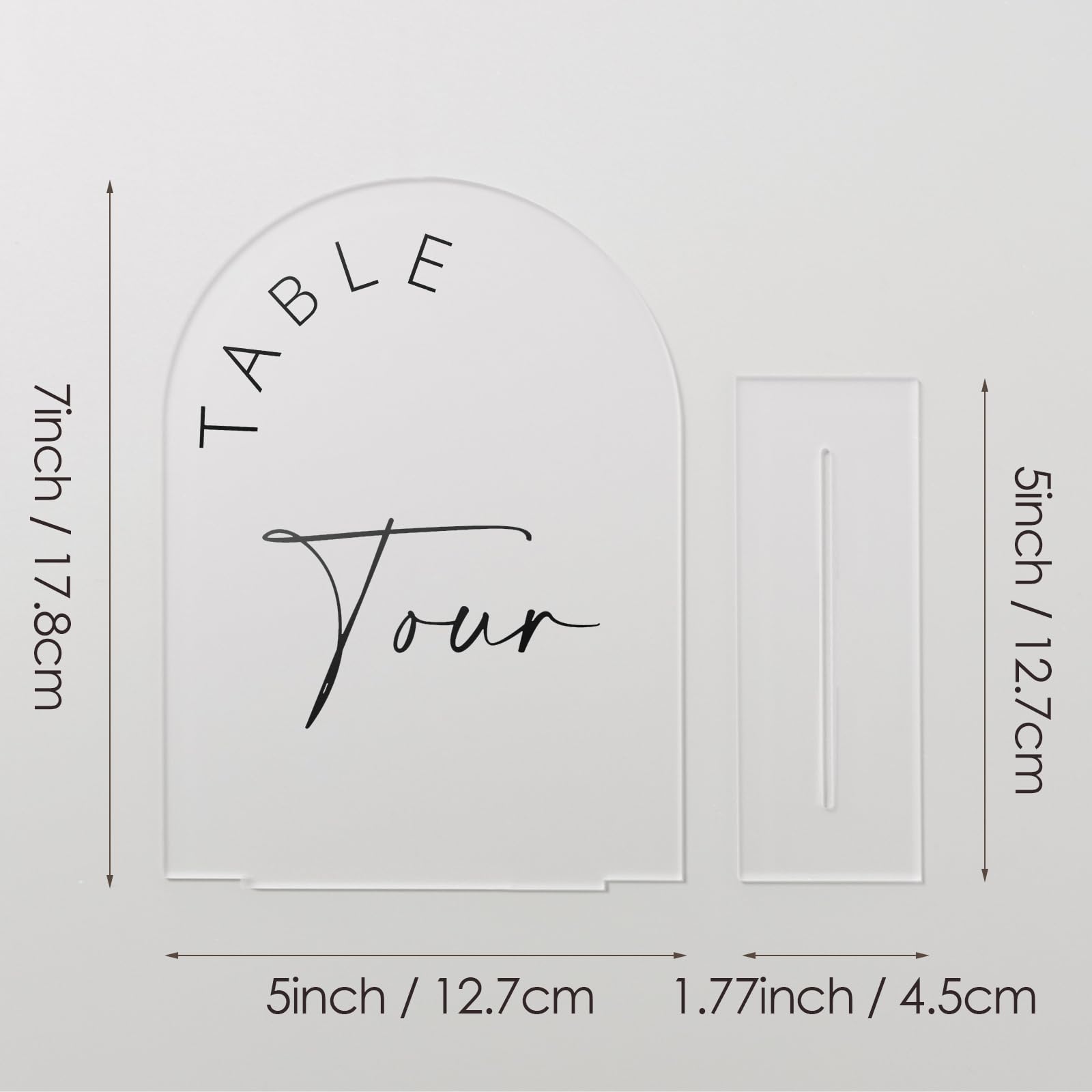 Jinmury Frosted Arch Wedding Table Numbers 1-15 With Stands, 5X7 Inch Frosted Arch Acrylic Sign With Black Letters, Frosted Arch
