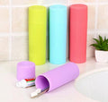 Glives Plastic Travel Toothbrush and Toothpaste Holder Cover Case (Round, 2)