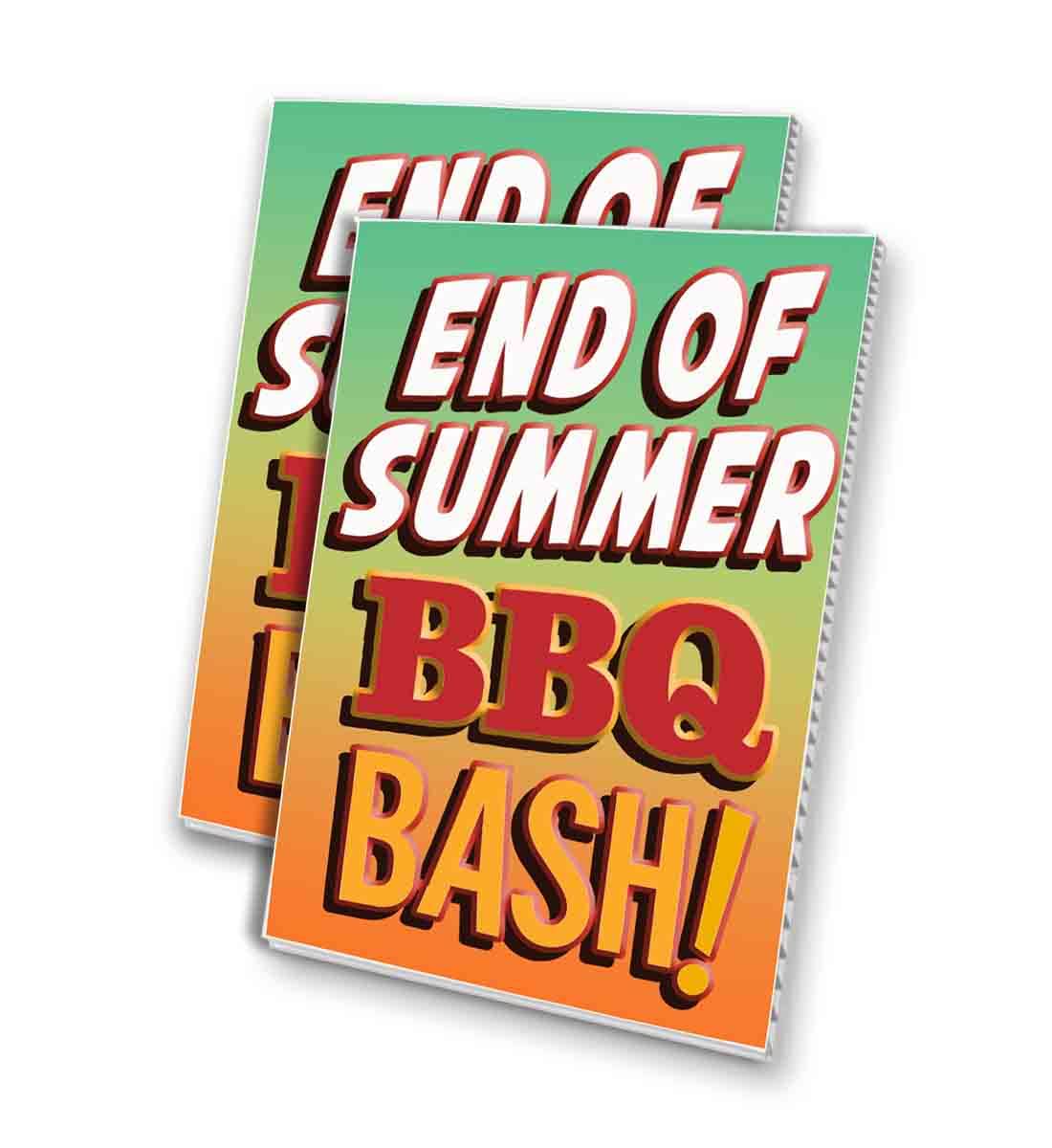 End Of Summer Bbq Bash (24' X 36') 4Mm Corrugated Plastic Panel, Graphics Applied To 1 Side (Pk Of 2) | Barbecue, Barbeque, Fo
