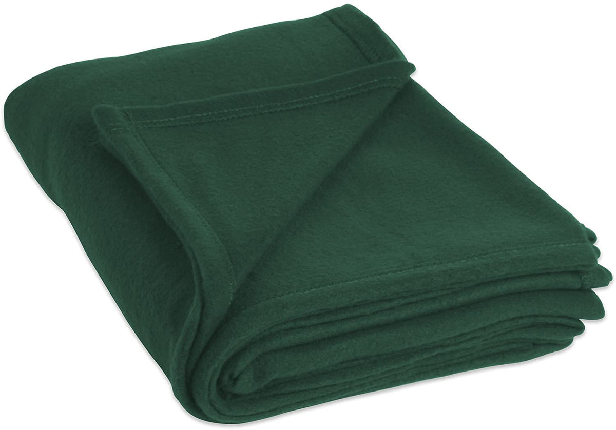 First Kick Polar Fleece Single Durable Bed Supersoft All Season Blanket, 5 Years  12 Years, 230 cm x 150 cm Bottle Green