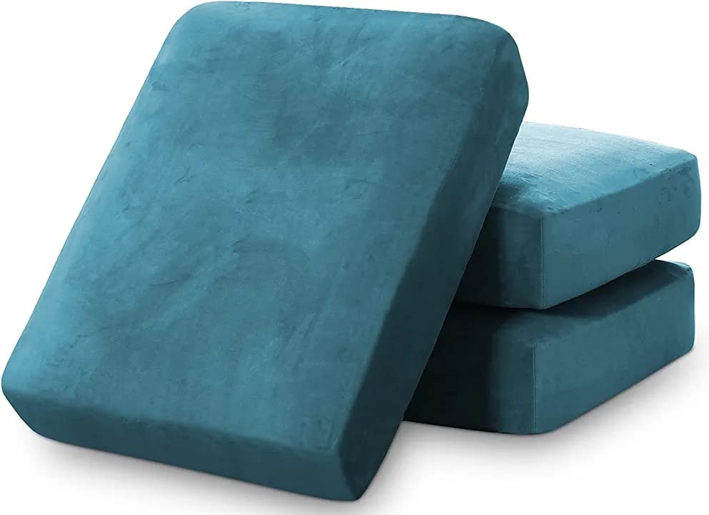 Naman Arts Sofa Foam Cushions In Velvet With Zip Cover (Seat  22X21X5) | Density: 32 Foam | Warm And Decent Visual | Stretc