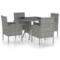 vidaXL Patio Dining Set 5 Piece Outdoor Garden Terrace Yard Patio Table and Chair Seating Seat Dining Set Furniture Poly Rattan Anthracite