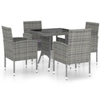 vidaXL Patio Dining Set 5 Piece Outdoor Garden Terrace Yard Patio Table and Chair Seating Seat Dining Set Furniture Poly Rattan Anthracite