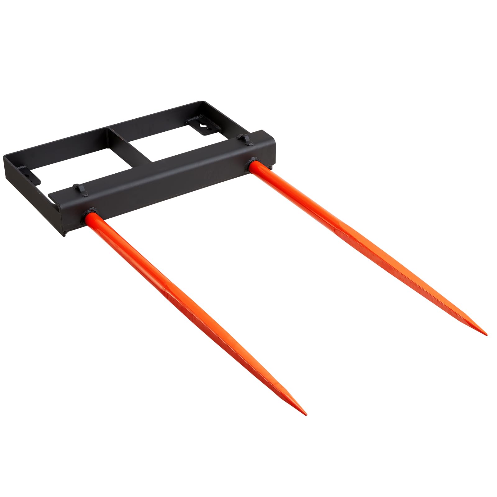 Vevor 49' Hay Spear, Bale Spears 3000Lbs Loading Capacity, Skid Steer Loader Tractor Bucket Attachment With 2Pcs 17.5' Stabili