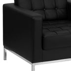 Flash Furniture HERCULES Lacey Series Contemporary Black LeatherSoft Chair with Stainless Steel Frame