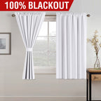 H.Versailtex Total Blackout Curtains For Bedroom 63 Inches Long Rod Pocket Thermal Insulated Living Room Window Curtain Panels W
