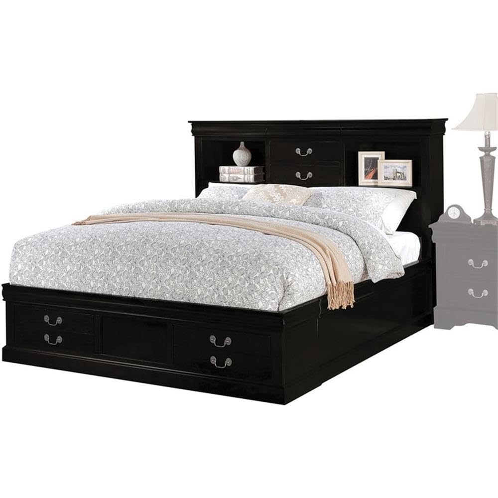 Acme Louis Philippe III Queen Bed in Black