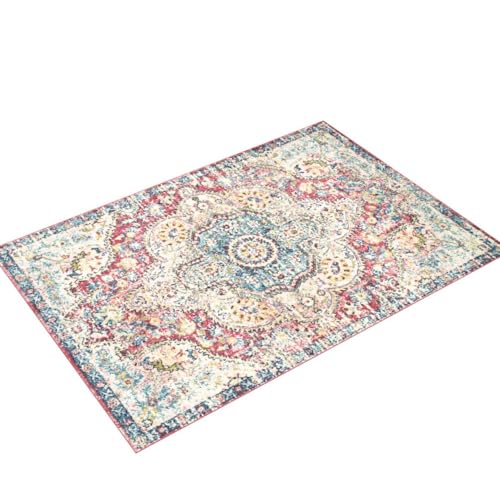 Livabliss Romaine Vintage Medallion Area Rug, 7'10'' X 10'3'', Rose/Navy
