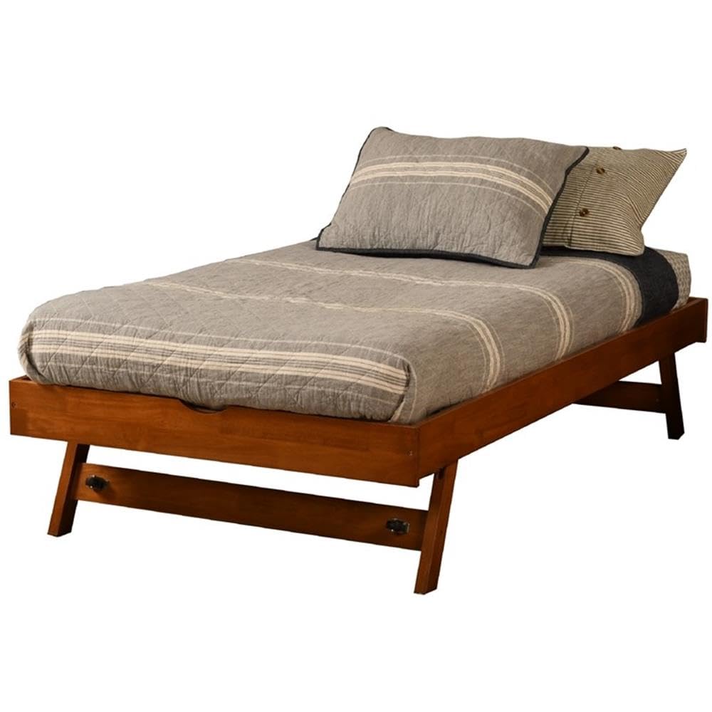 Kodiak Furniture Boho Wood Pop Up Bed with Brown Frame-Mattress Not Included