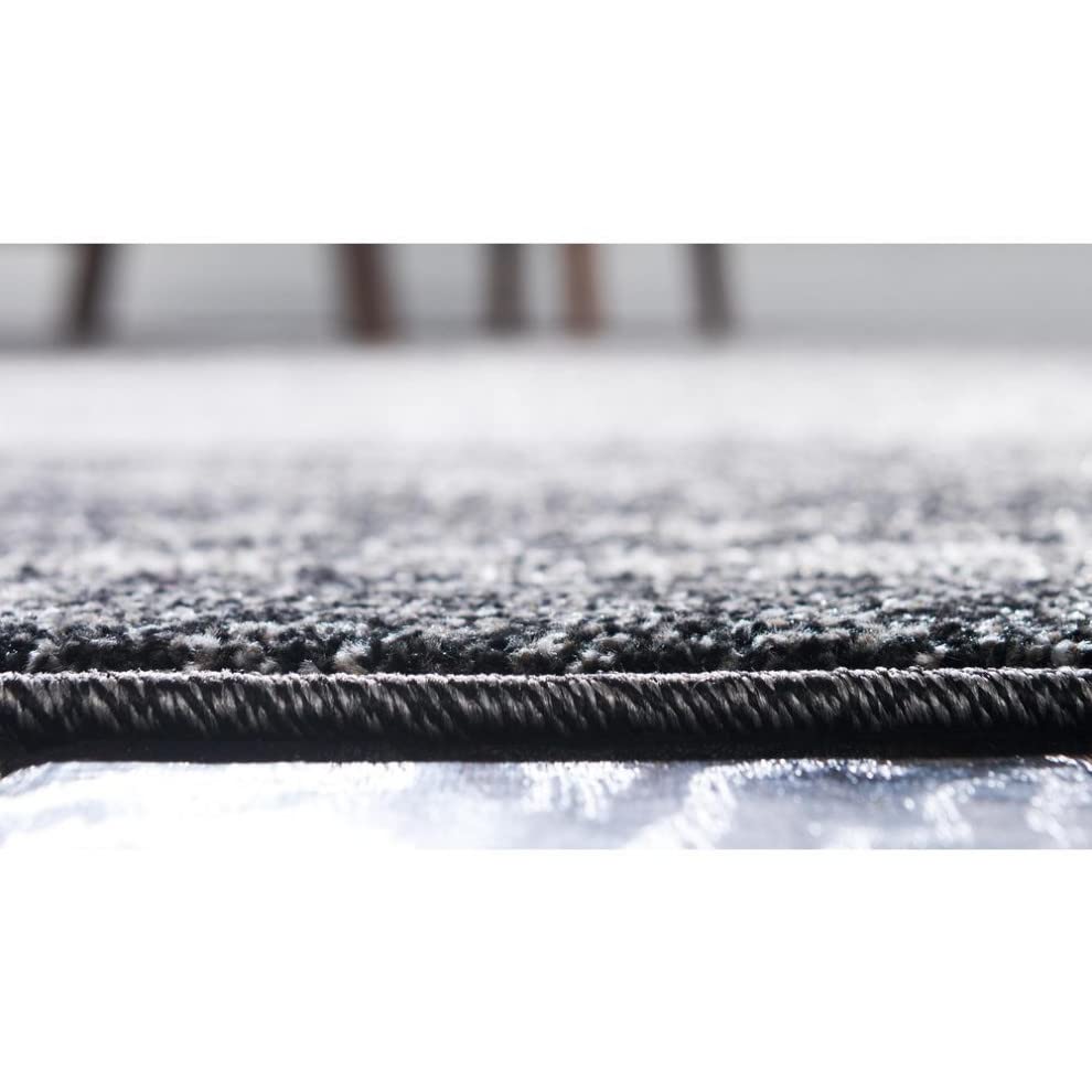 Unique Loom Del Mar Collection Area Rug - Lucille (7' 10'' Round, Dark Gray/ Ivory)