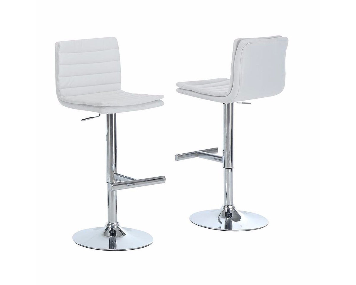 Monarch Specialties Chrome Metal Hydraulic Lift Barstool (2 Piece), White