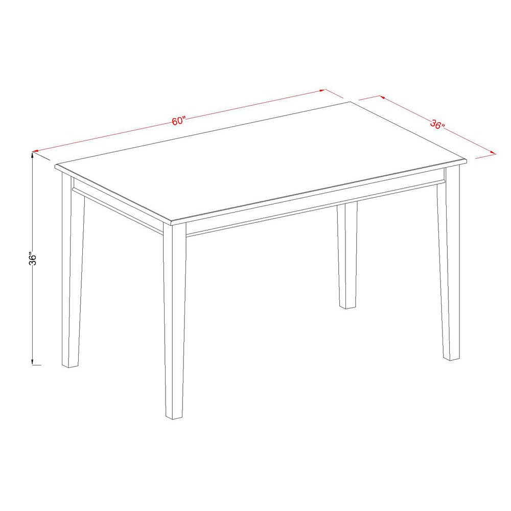 East West Furniture Dudley 5 Piece Counter Height Set Includes a Rectangle Kitchen Table and 4 Faux Leather Upholstered Dining Chairs, 36x60 Inch, Mahogany