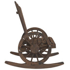 vidaXL Rocking Adirondack Chair - Solid Wood Fir, Burnt Finish, Ergonomic Design with Wagon-Wheel Armrests for Garden, Patio, Deck