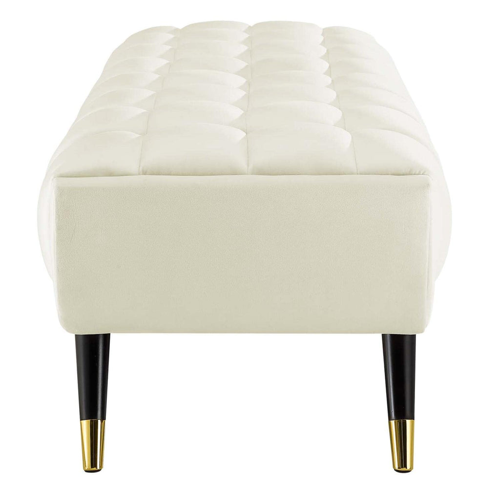 Modway Eei-4241 Adept 60" Performance Velvet Bench In Ivory, 60 Inches