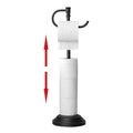 RUMOSE Toilet Paper Holder Stand for Floor,Matte Black Adjustable (12.4 to 22.8) Bathroom Toilet Tissue Holder, Free Standing To