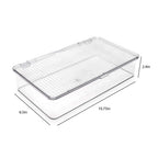 Isaac Jacobs Small Stackable Organizer Bin (10.75    X 6.5    X 2.4   ) W Hinged Lid Clear Storage Box Home Office School Fridge