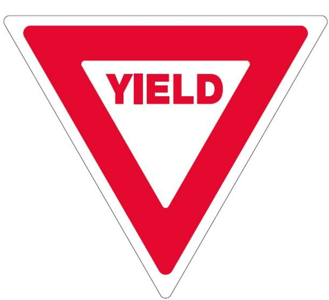 Voss Signs Plastic Reflective Sign 12' Yield On White Background - 499 Y Wr