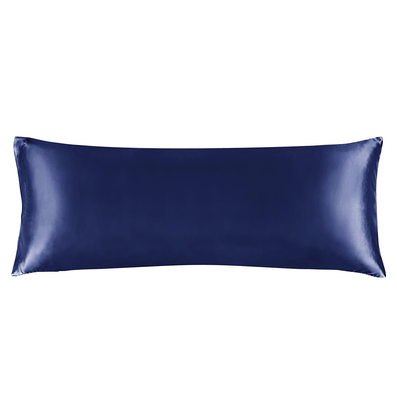 Bedelite Satin Silk Body Pillow Pillowcase For Hair And Skin, Premium And Silky Navy Long Body Pillow Case Cover 20X54 With Enve