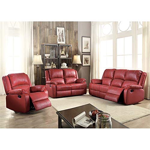 Acme Zuriel Rocker Recliner in Red PU