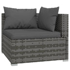 vidaXL 12 Piece Patio Lounge Set - Poly Rattan, Gray with Anthracite Cushions - Durable, Water-Resistant Material, Sturdy Steel Frame - Modular Design, Comfortable & Easy to Maintain