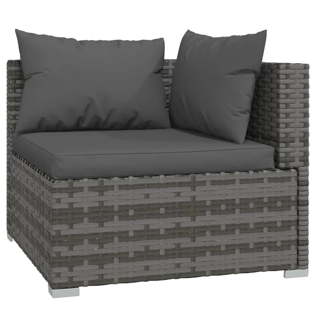 vidaXL 12 Piece Patio Lounge Set - Poly Rattan, Gray with Anthracite Cushions - Durable, Water-Resistant Material, Sturdy Steel Frame - Modular Design, Comfortable & Easy to Maintain
