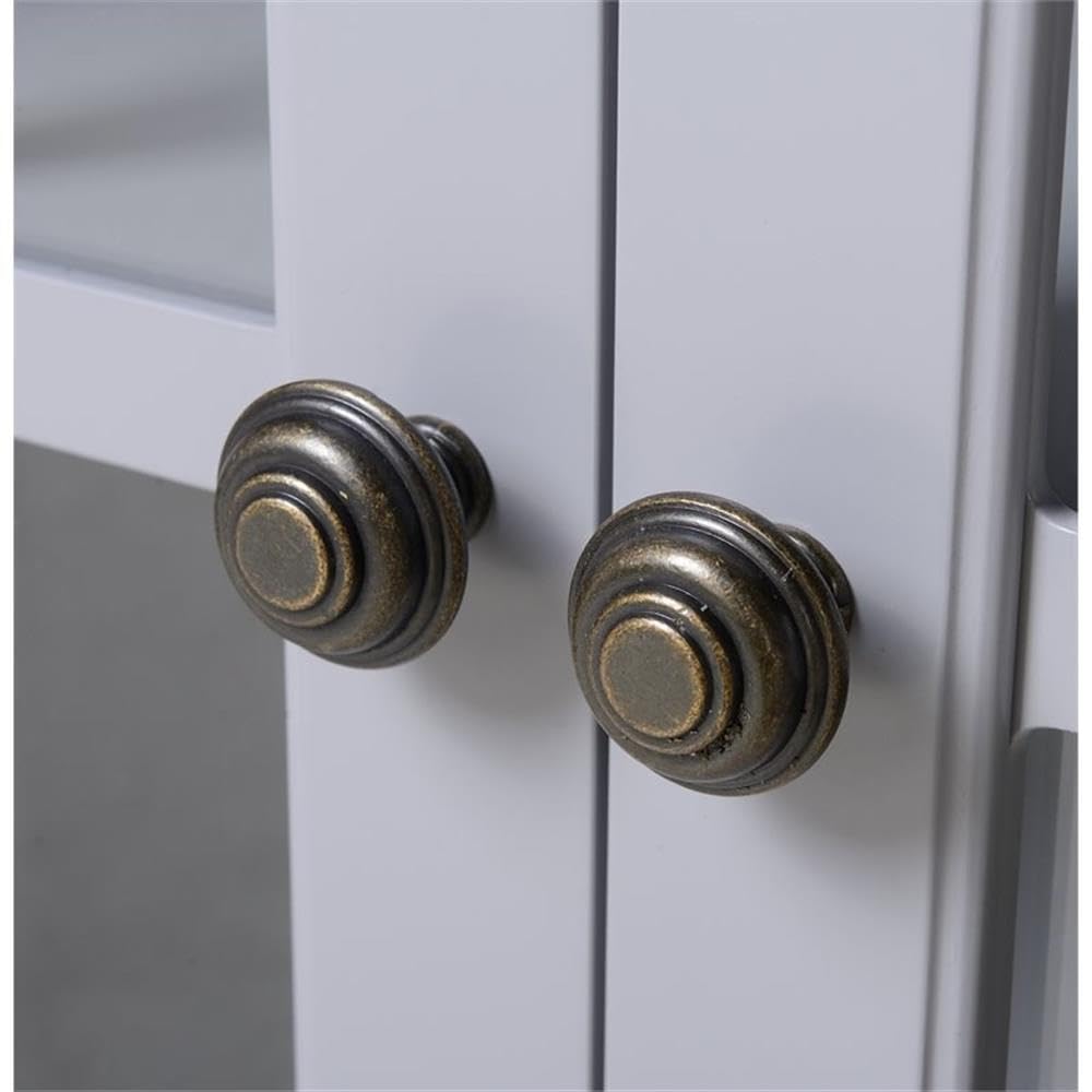 American Furniture Classics Os Home And Office Glass Door Accent And Display Cabinet, Dark Gray Paint